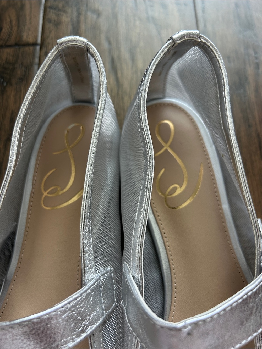 Sam Edelman Silver Mary Jane Flats with Square Toe - Picture 5 of 8